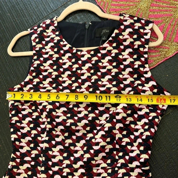 NWT J. Crew Geometric pattern Sheath Dress sleeveless round neck size 4 - Picture 13 of 16